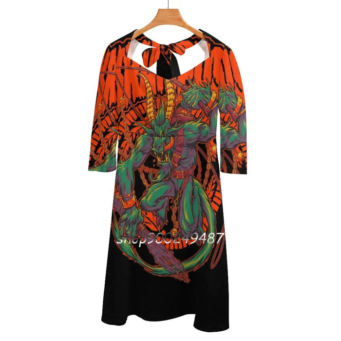 Kreeping Krampus Sling Dress Summer Dress Sling Sexy A Line Dress Fashion Female Dress Krampus Christmas Monster Demon Folklore