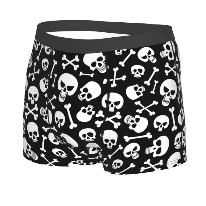 Custom Sexy Gothic Skeleton Death Skull Boxers Shorts Panties Men's Underpants Breathbale Briefs Underwear