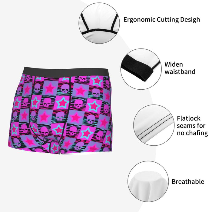 Custom Sexy Gothic Skeleton Death Skull Boxers Shorts Panties Men's Underpants Breathbale Briefs Underwear