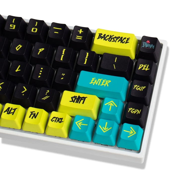 130 Keys Cyberpunk Theme PBT Keycaps Personalise Cherry Profile Keycaps For Mechanical Keyboard Sublimation KEYBOARD KEYCAP