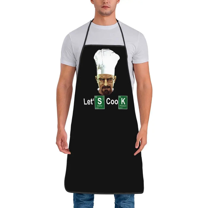 Funny Walter White Let S Cook Breaking Bad Bib Aprons Men Women Unisex Kitchen Chef Tablier Cuisine for Cooking Baking Gardening