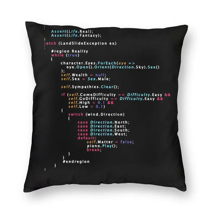 Real Life Coding Programming Cushion Cover 45x45cm Hacker Programmer Softwarea Soft Luxury Throw Pillow Case Living Room Decor