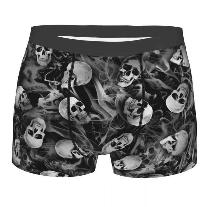 Custom Sexy Gothic Skeleton Death Skull Boxers Shorts Panties Men's Underpants Breathbale Briefs Underwear