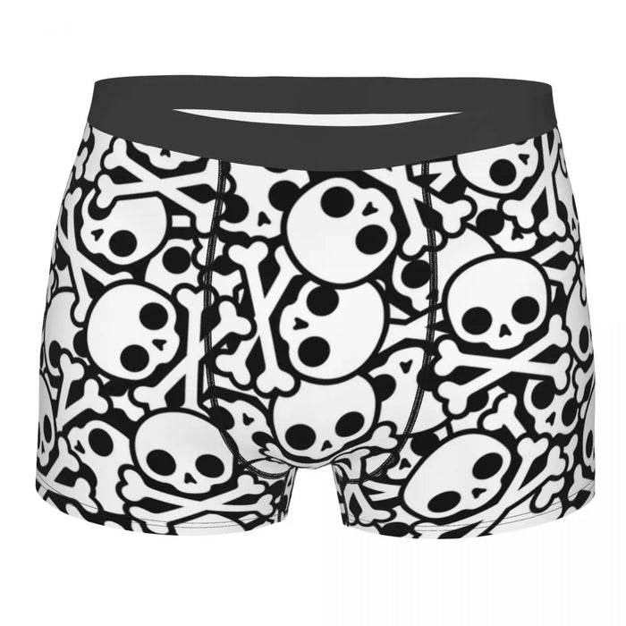 Custom Sexy Gothic Skeleton Death Skull Boxers Shorts Panties Men's Underpants Breathbale Briefs Underwear