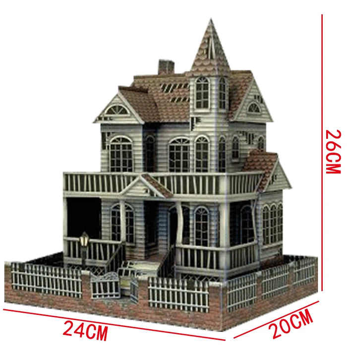 3D Solid Paper Haunted House Model