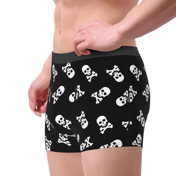 Custom Sexy Gothic Skeleton Death Skull Boxers Shorts Panties Men's Underpants Breathbale Briefs Underwear