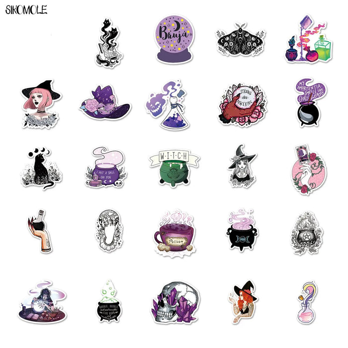 10/30/50PCS Cute Witchy Apothecary Witch Graffiti Stickers Astrology Tarot Goth DIY Laptop Luggage Skateboard Decal Sticker F5