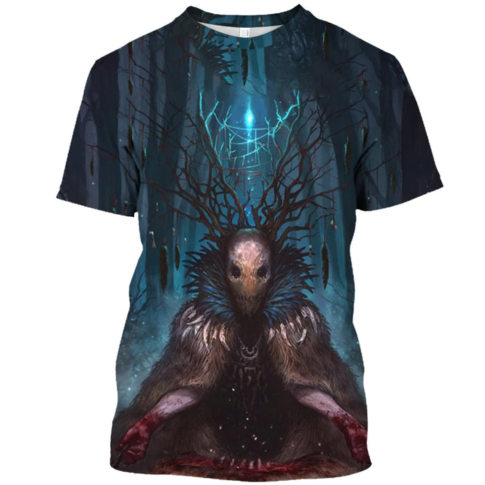 Demon Wendigo 3D Print Men's T Shirt Tops Harajuku Style Streetwear Daily Basic Short Sleeve Tees Summer Oversized Men Clothing