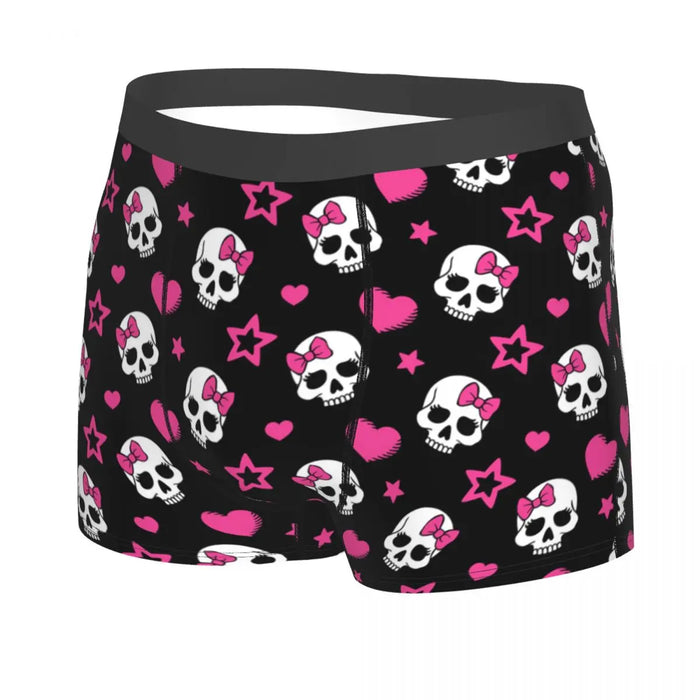 Custom Sexy Gothic Skeleton Death Skull Boxers Shorts Panties Men's Underpants Breathbale Briefs Underwear