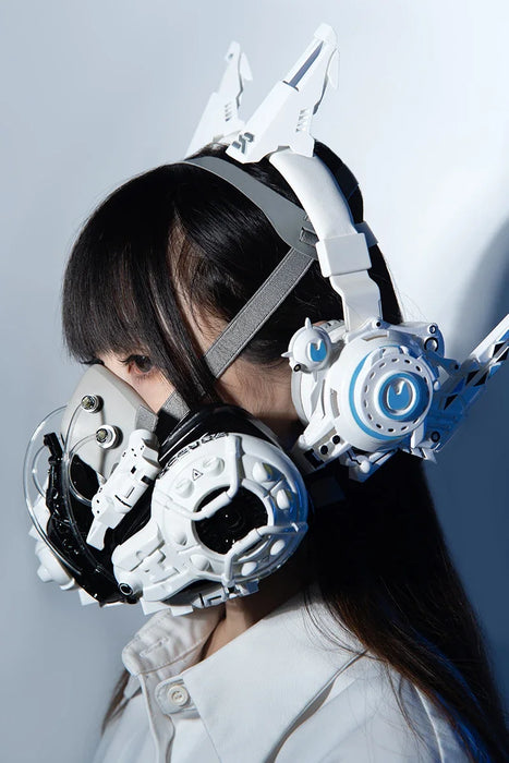 Hot Cyberpunk Luminous Gloves Ears&Headset Technological functional Headphone Headset Cosplay Prop Punk Headset Mask Gifts