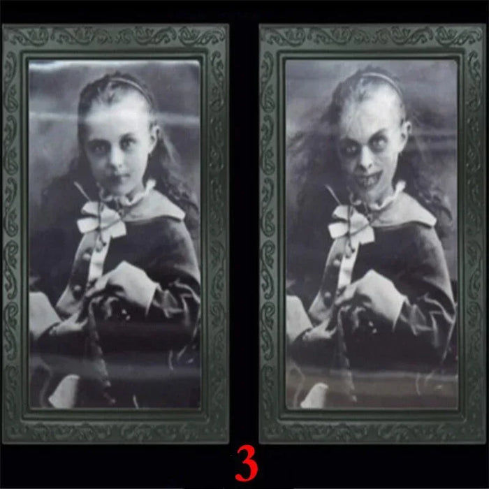 3D Changing Face Ghost Picture Frame Halloween Decoration Horror Craft Supplies Haunted House Party Decor Halloween Props