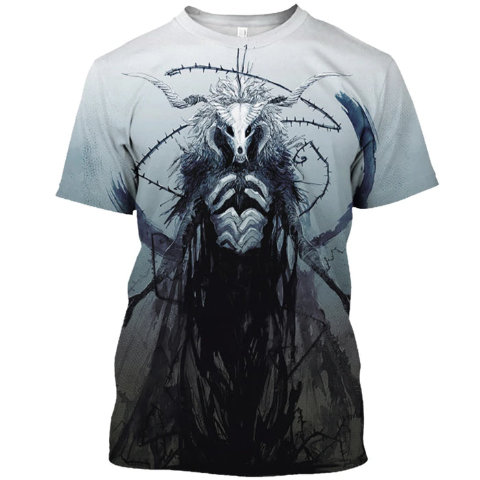 Demon Wendigo 3D Print Men's T Shirt Tops Harajuku Style Streetwear Daily Basic Short Sleeve Tees Summer Oversized Men Clothing