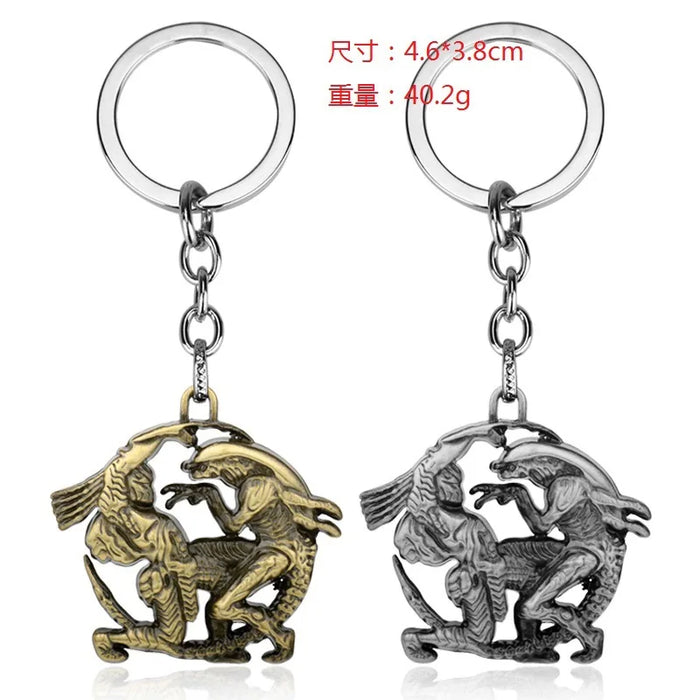 Disney Movie Alien: Romulus Predator Covenant Keychain Necklace AVP Mask Queen Prometheus KeyRings Bags Car Key Jewelry Chaveiro