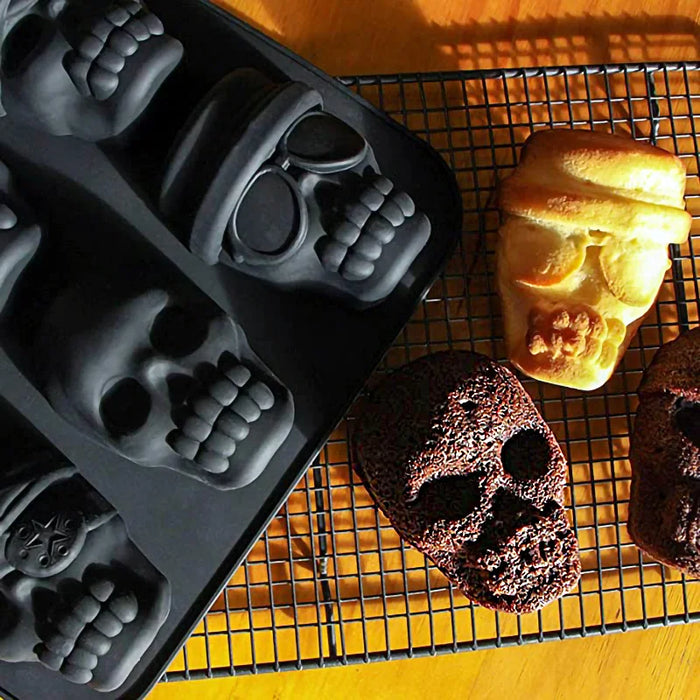 3D Skull Baking Cake Mold, Halloween ,Ice Mold, Food Grade, Panela Grande, Halloween Decor, Silicone DIY Birthday Party