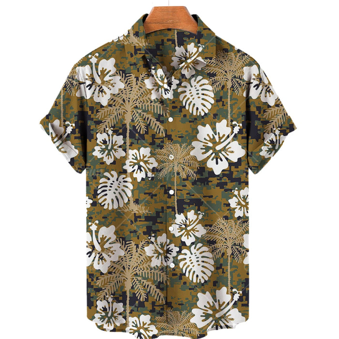 New Hawaiian Stylish Ment's Luxury Casual Floral Shirts Printed 3d Short Sleeve Plus Size Harajuku Rockabilly Anime Maccabi