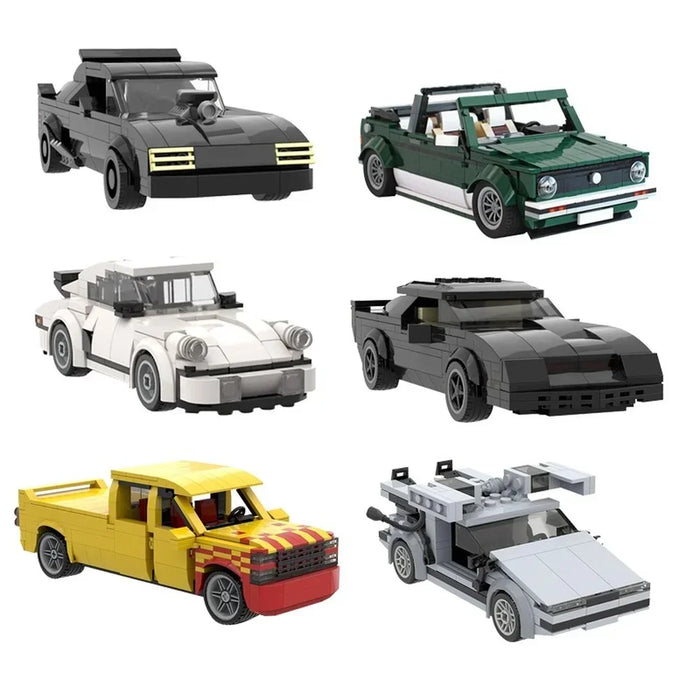 MOC Speed Town Racer Famous Car Vehicle Super Diy Kids Policemen Classic Robot Aircraft Model Building Blocks Toys Children