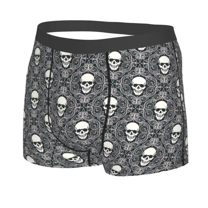 Custom Sexy Gothic Skeleton Death Skull Boxers Shorts Panties Men's Underpants Breathbale Briefs Underwear