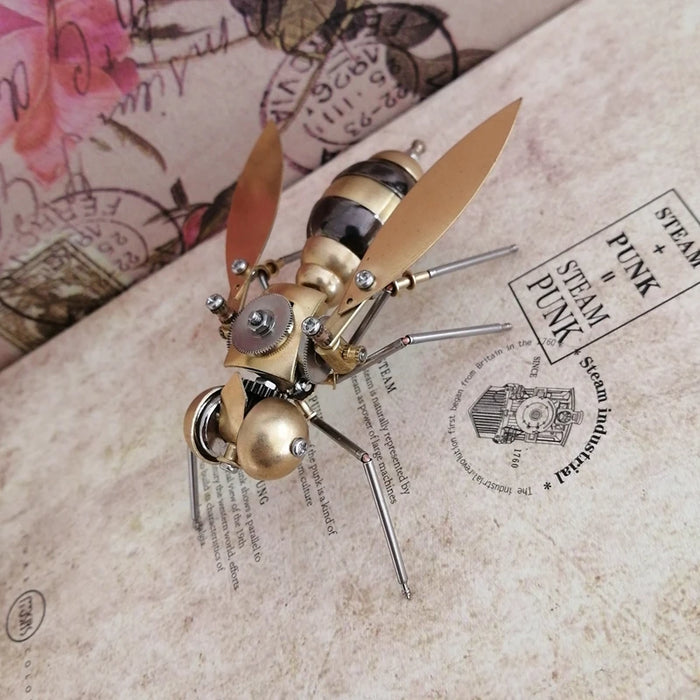 Creative Steampunk Mechanical Insect ornaments Full Metal Bee Model Feature Handmade Crafts Furnishing Home Decoration