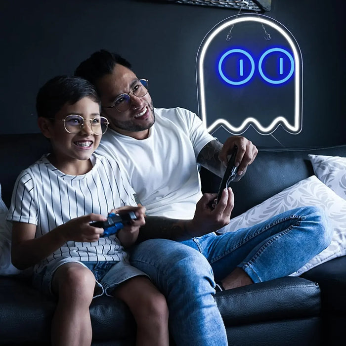 Ghost Gaming Neon Signs LED Gamer Neon Light Sign for Game Room Man Cave Bedroom Kids Room Arcade Gamer Teens