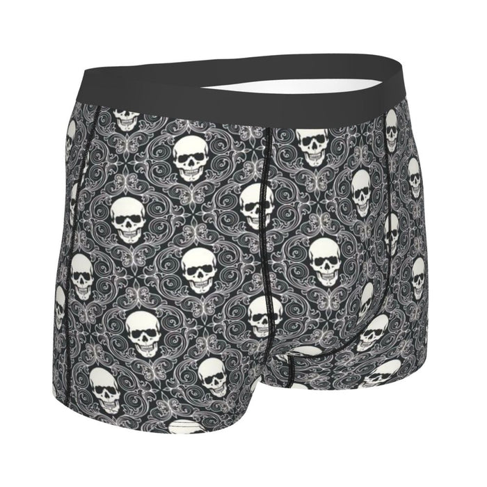 Custom Sexy Gothic Skeleton Death Skull Boxers Shorts Panties Men's Underpants Breathbale Briefs Underwear