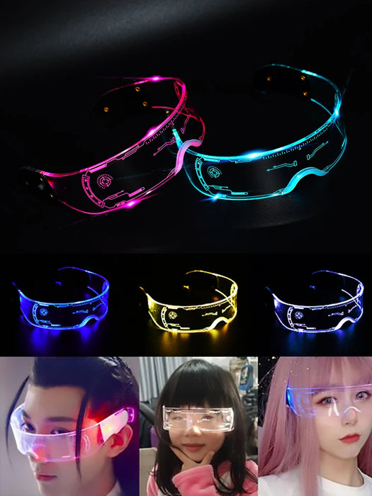 Cool Led Glasses Luminous Sunglasses Cyberpunk  flash Party Glasses Rave Neon Mask Toys Vocal Concert Decorative Glasses  DJ