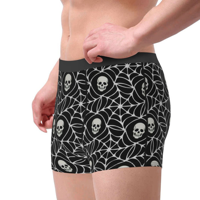 Custom Sexy Gothic Skeleton Death Skull Boxers Shorts Panties Men's Underpants Breathbale Briefs Underwear