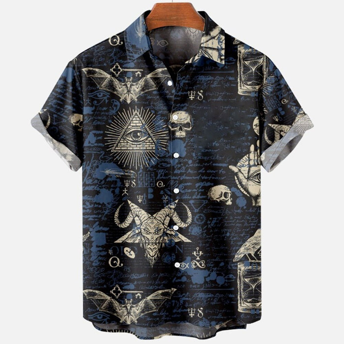 Devil Horror Print Hawaiian Shirts