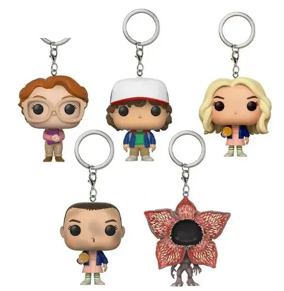 Funko Stranger  KeyChain Eleven Dustin Dart Dustin Steve Vinyl Action FiguresToys for Kids Birthday Gift