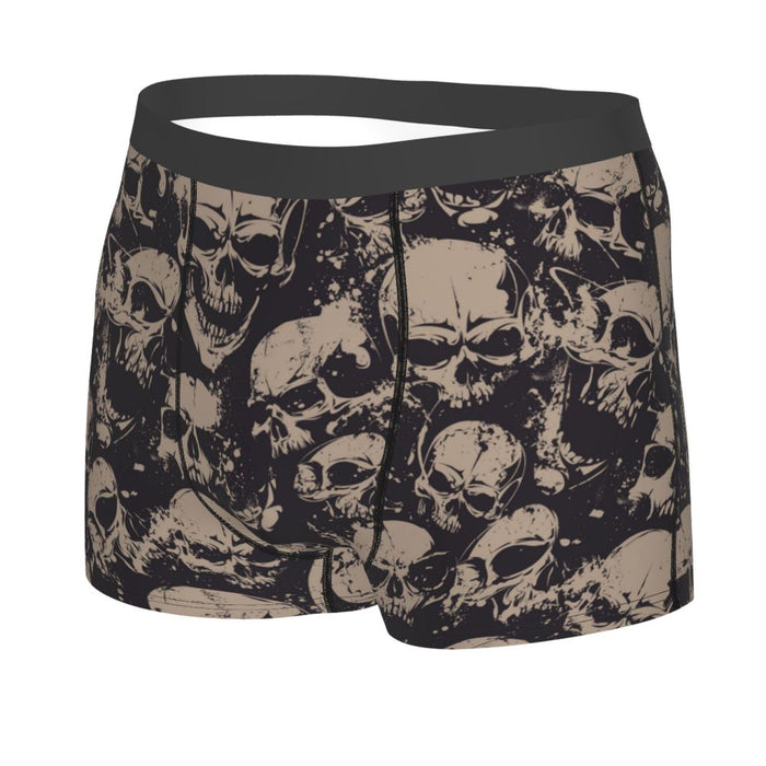 Custom Sexy Gothic Skeleton Death Skull Boxers Shorts Panties Men's Underpants Breathbale Briefs Underwear