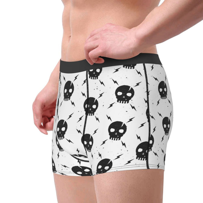 Custom Sexy Gothic Skeleton Death Skull Boxers Shorts Panties Men's Underpants Breathbale Briefs Underwear