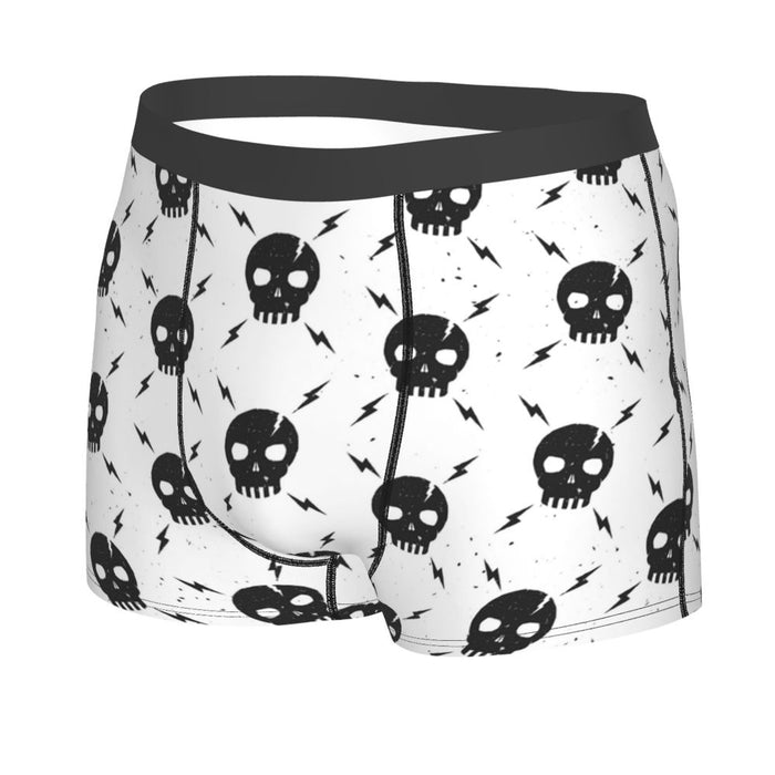 Custom Sexy Gothic Skeleton Death Skull Boxers Shorts Panties Men's Underpants Breathbale Briefs Underwear