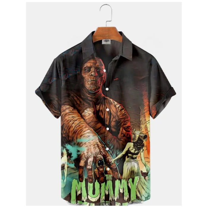 Horror Movie Monster Characters Men's Hawaiian Shirts 2023 Designer Casual Streetwear 3d Men Clothing Party Performance Tops 5XL