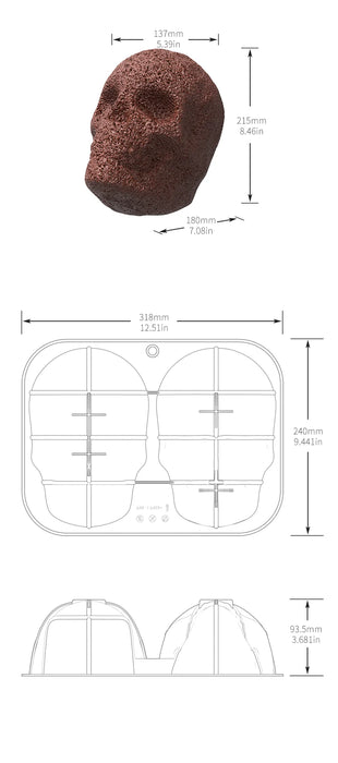 3D Skull Baking Cake Mold, Halloween ,Ice Mold, Food Grade, Panela Grande, Halloween Decor, Silicone DIY Birthday Party