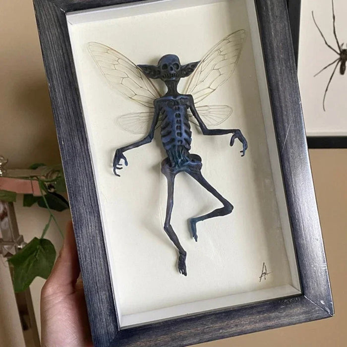 Gothic Home Decor Mummified Fairy Fairy Skeleton Witchy Decor Fairy Specimen Statue Picture Frames Display Painting