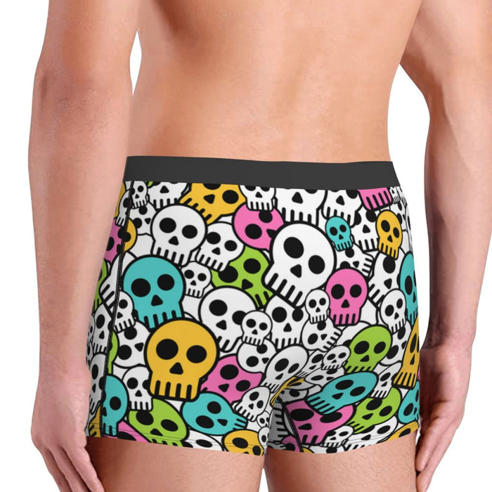 Custom Sexy Gothic Skeleton Death Skull Boxers Shorts Panties Men's Underpants Breathbale Briefs Underwear