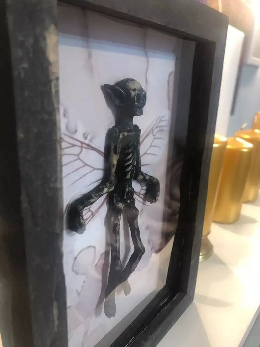 Gothic Home Decor Mummified Fairy Fairy Skeleton Witchy Decor Fairy Specimen Statue Picture Frames Display Painting