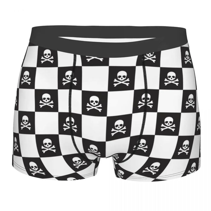 Custom Sexy Gothic Skeleton Death Skull Boxers Shorts Panties Men's Underpants Breathbale Briefs Underwear