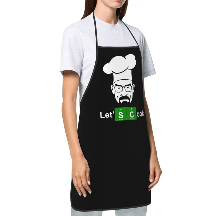 Funny Walter White Let S Cook Breaking Bad Bib Aprons Men Women Unisex Kitchen Chef Tablier Cuisine for Cooking Baking Gardening