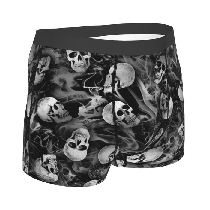 Custom Sexy Gothic Skeleton Death Skull Boxers Shorts Panties Men's Underpants Breathbale Briefs Underwear