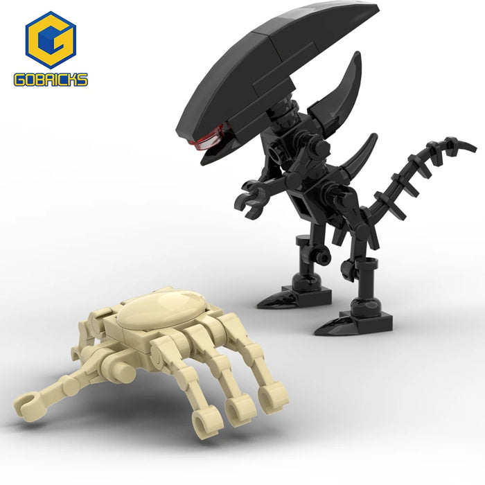 Gobricks Classic Movies Aliened and the Face Hugger Building Block kit Mini Monster Robot Action Figures Bricks Toys Kids Gift