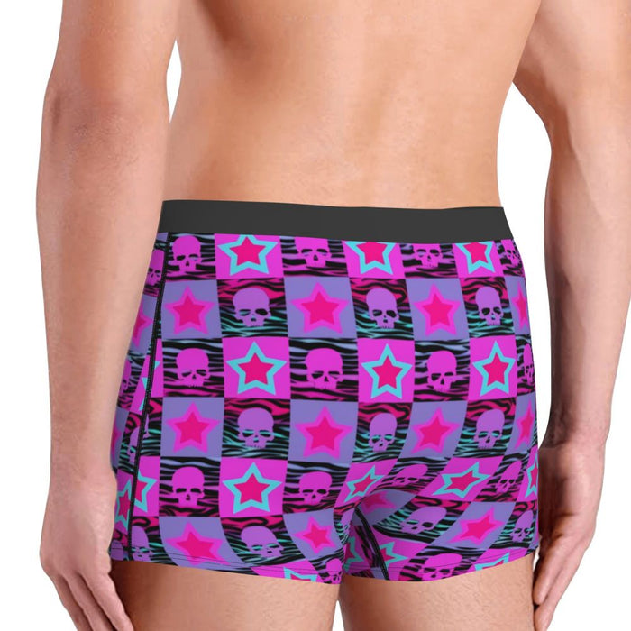 Custom Sexy Gothic Skeleton Death Skull Boxers Shorts Panties Men's Underpants Breathbale Briefs Underwear