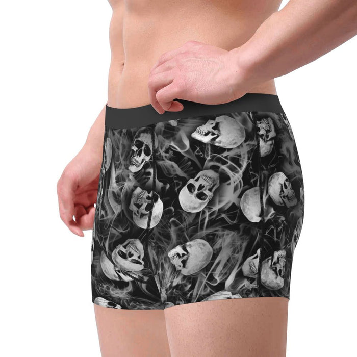 Custom Sexy Gothic Skeleton Death Skull Boxers Shorts Panties Men's Underpants Breathbale Briefs Underwear