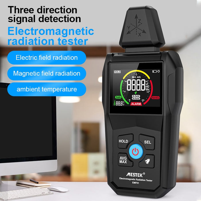 EMF Meter Digital Color Screen Field EMF Detector