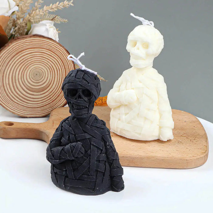 Diy Horror Skeleton Candle Molds 3D Gauze Skull Silicone Moulds For Candle Making Halloween Gifts & Home Decor