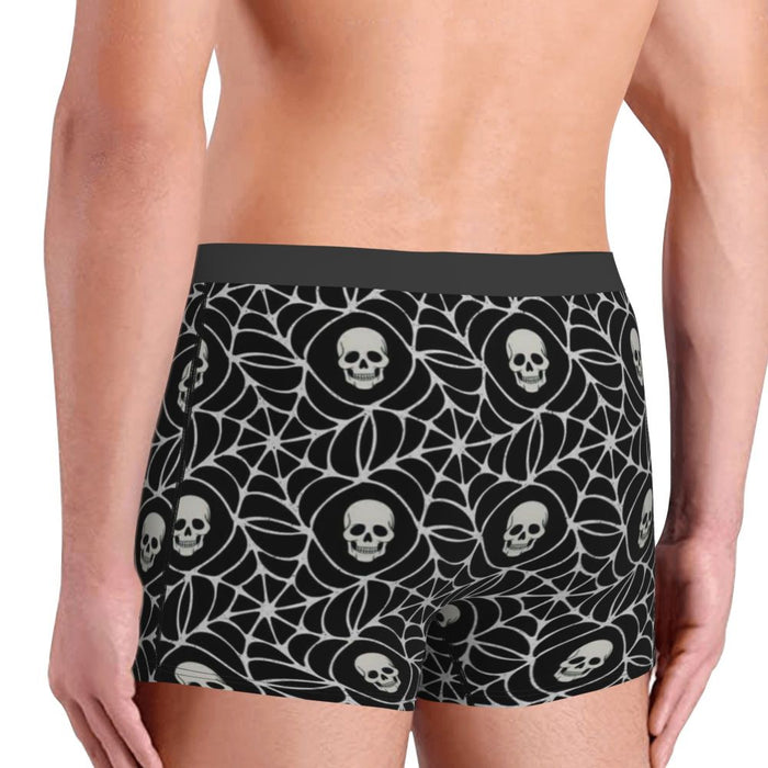 Custom Sexy Gothic Skeleton Death Skull Boxers Shorts Panties Men's Underpants Breathbale Briefs Underwear