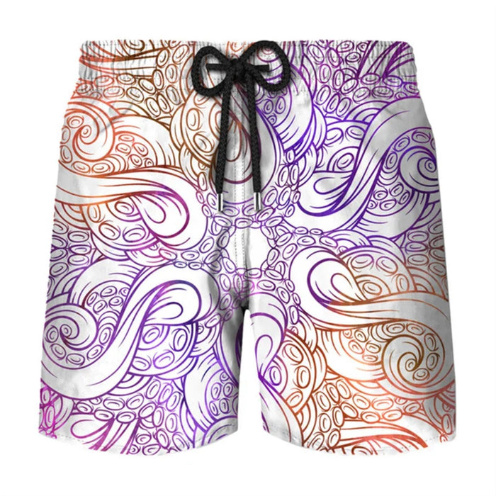 3D Printing Retro Flower Short Pants Men Kids Hawaiian Beach Shorts Swimsuit Fashion Surf Board Shorts Quick Dry Swim Trunks