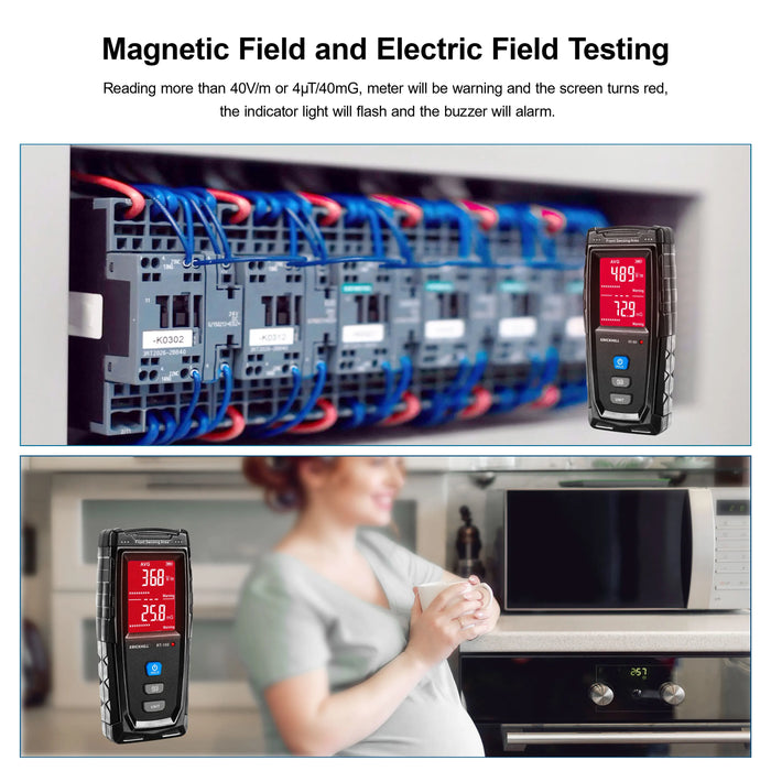 Rechargeable Digital Electromagnetic Field Radiation Detector Handheld Digital LCD EMF Detector