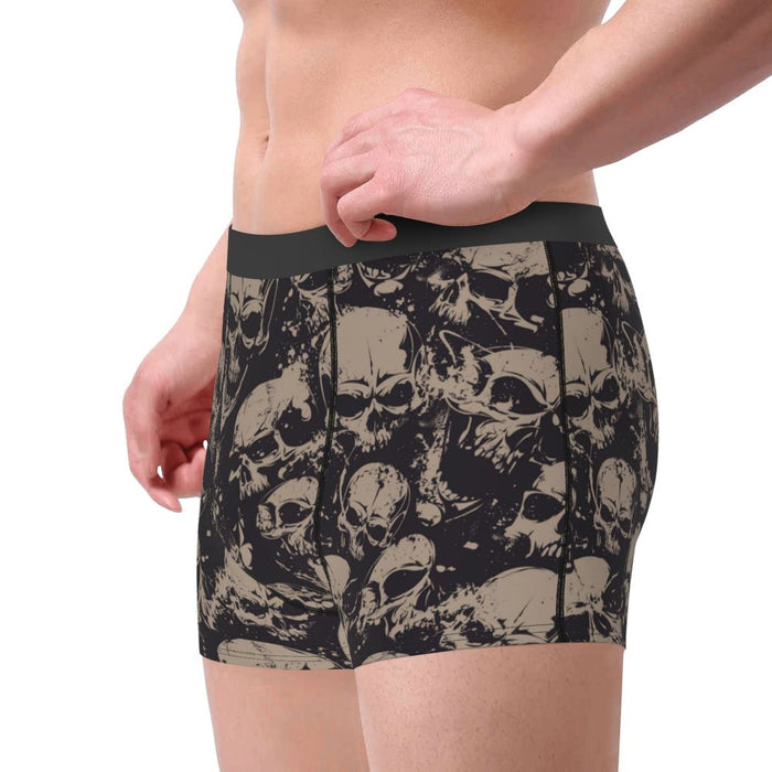 Custom Sexy Gothic Skeleton Death Skull Boxers Shorts Panties Men's Underpants Breathbale Briefs Underwear