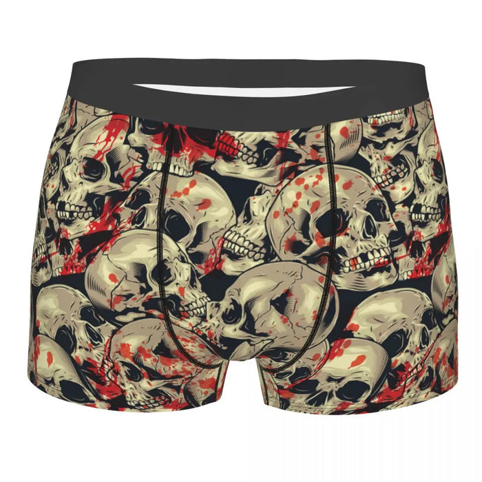 Custom Sexy Gothic Skeleton Death Skull Boxers Shorts Panties Men's Underpants Breathbale Briefs Underwear