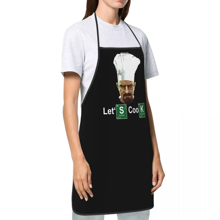 Funny Walter White Let S Cook Breaking Bad Bib Aprons Men Women Unisex Kitchen Chef Tablier Cuisine for Cooking Baking Gardening